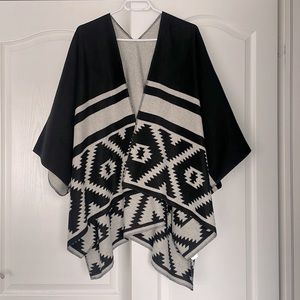 Oversized cozy poncho